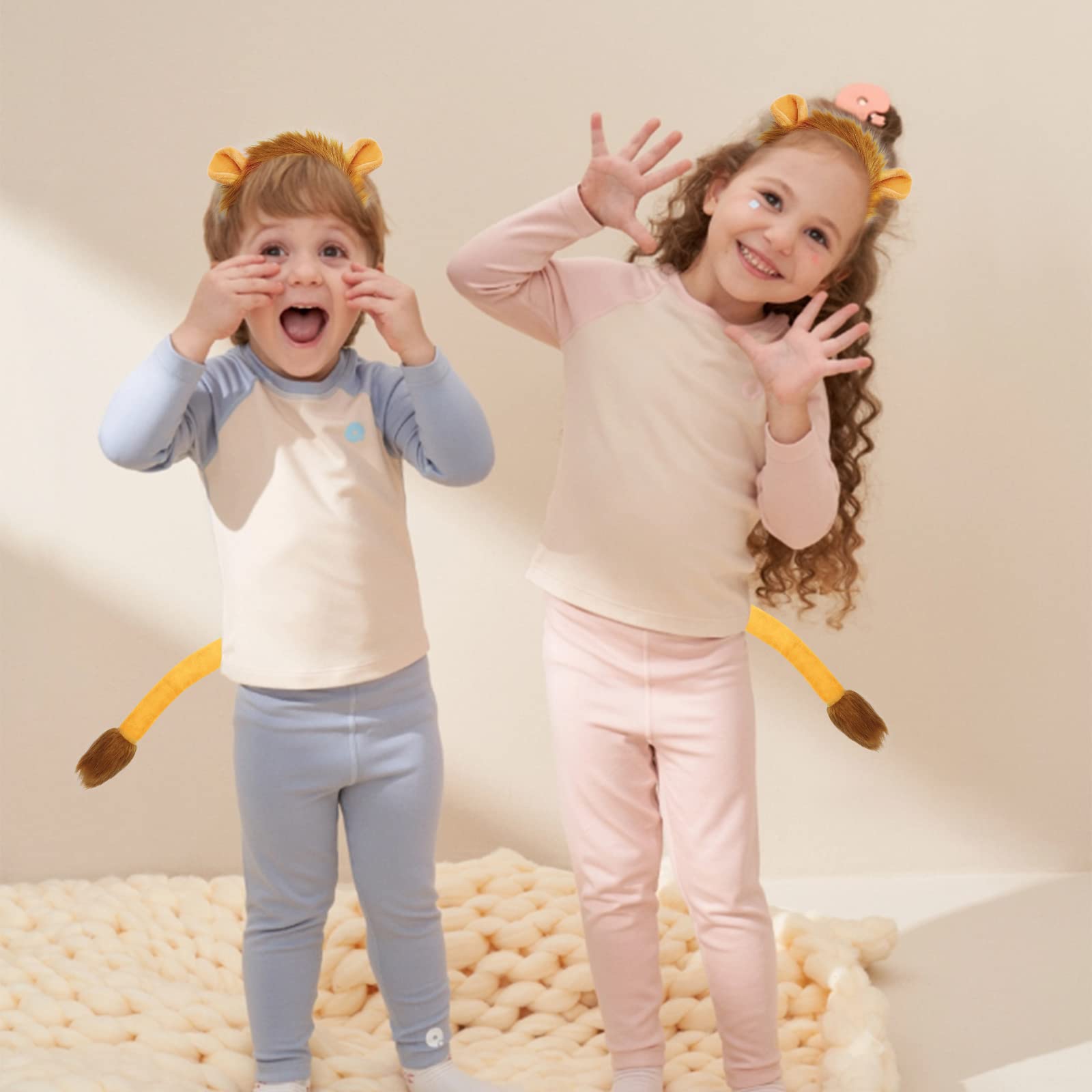 Hyperfun Experience Lion Cow Ears Headband and Tail Set-Funny Lion & Cow Costume - Image 4